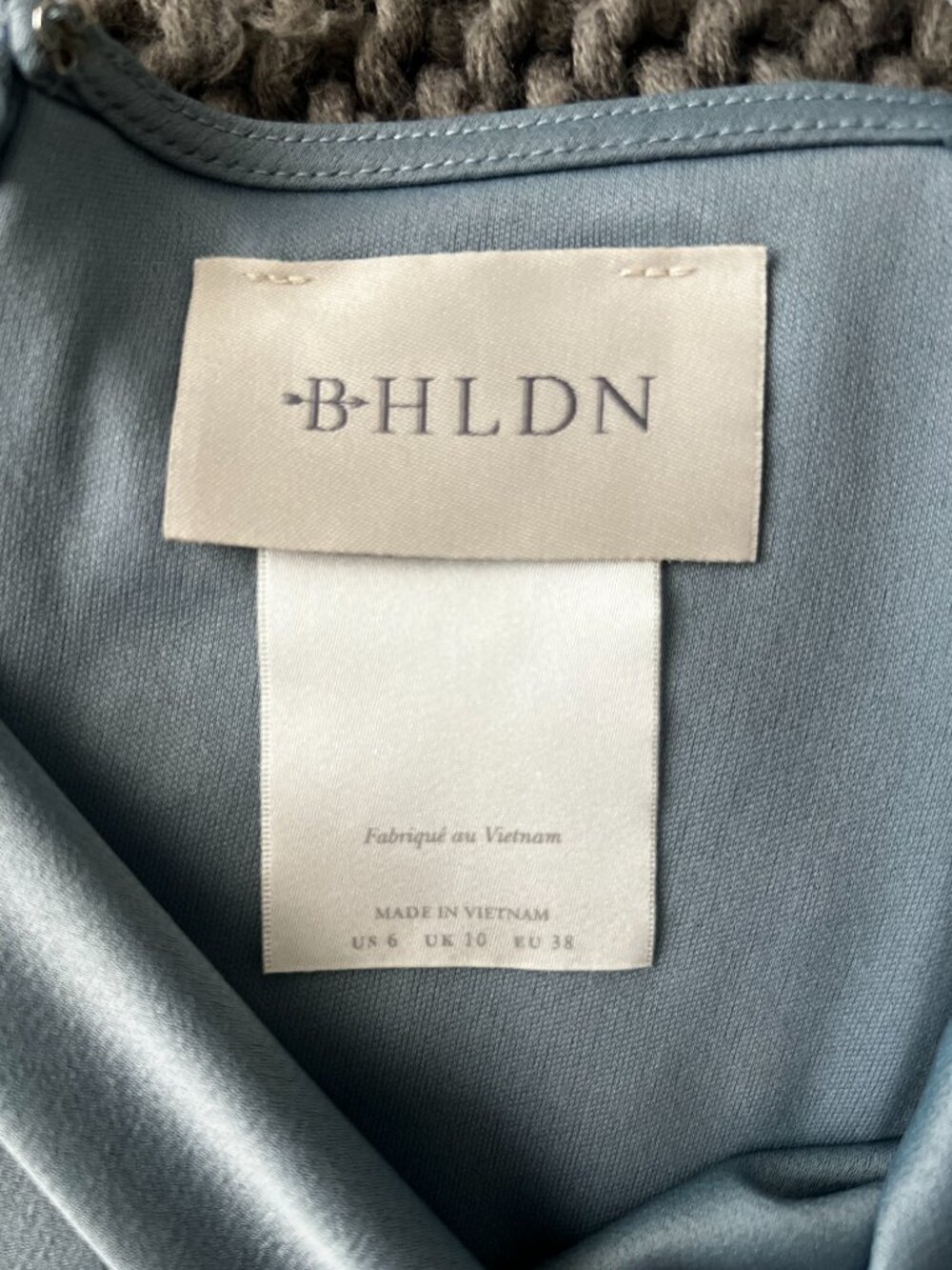 Anthropologie BHLDN Cali Satin Charmeuse Midi Dress (Dusty Blue Size 6) - Picture 4 of 4